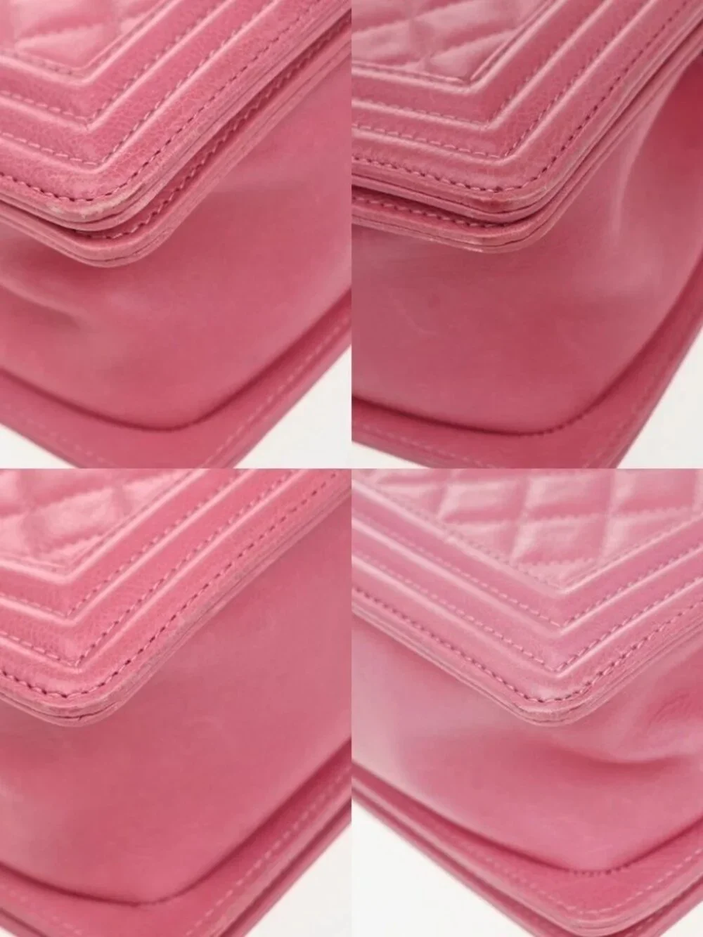 CHANEL CC Boy Chain Shoulder Bag Leather Pink SHW Italy